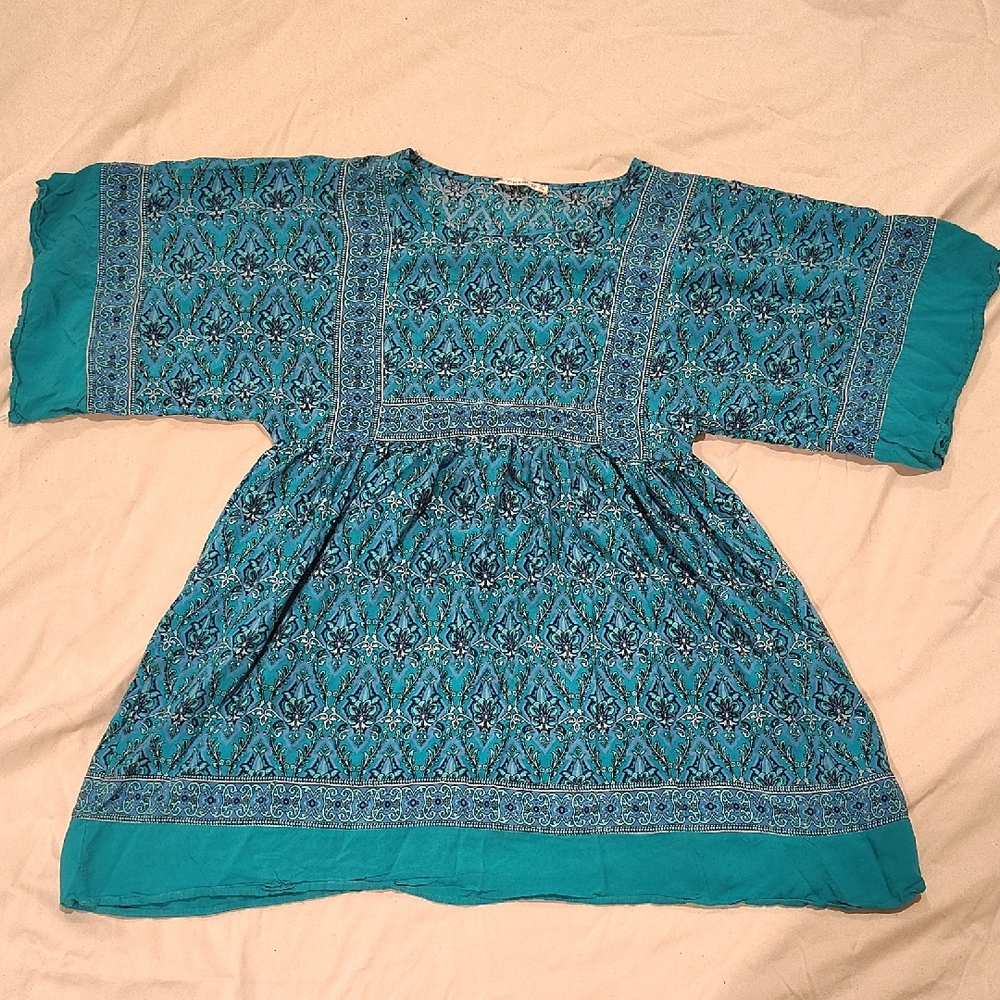 Teal Patterned Women's Tunic